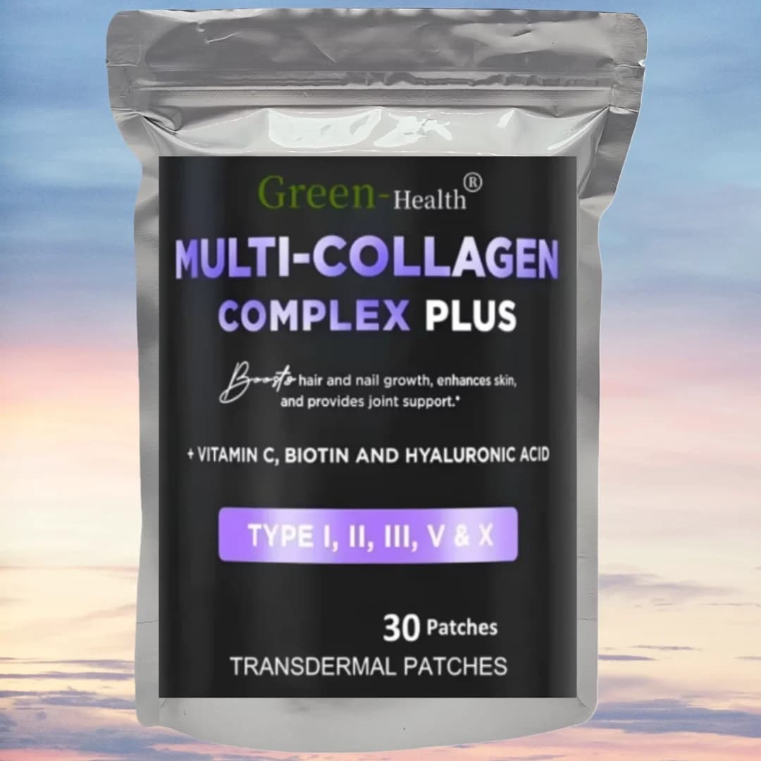 Cerotti transdermici Multi Collagen Plus con biotina e vitamina C per il supporto della crescita dei capelli e della pelle per donne e uomini, 30 cerotti