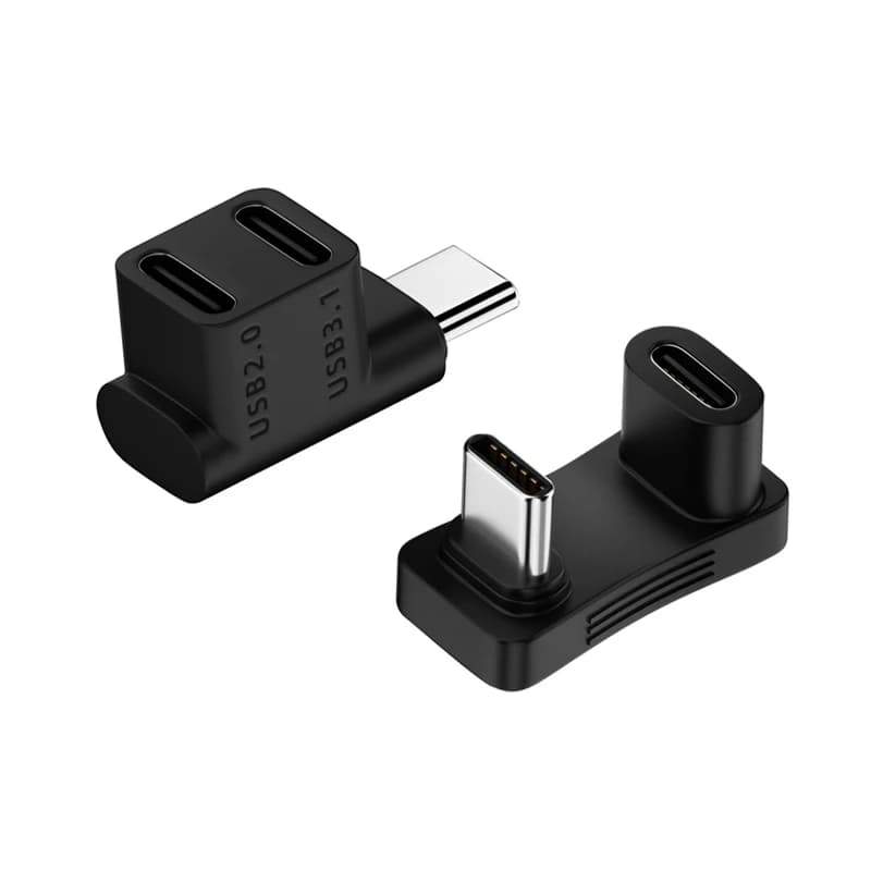 1PCS U-shaped 100W USB 3.1/2.0 Type C Male to Female 1 to 2 Adapter OTG 10Gbps Fast Data 4K Tablet USB-C Charging Converter