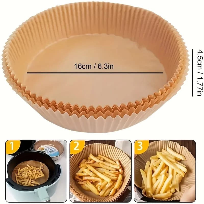 100 pcs Air Fryer Paper Sheet - Disposable Round Baking Boards for Air Fryer and Oven