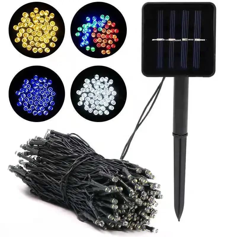 Luci a stringa solari a LED con 8 modalità, ghirlanda luminosa da giardino per esterni, per Natale, feste, decorazioni per la casa, compleanno