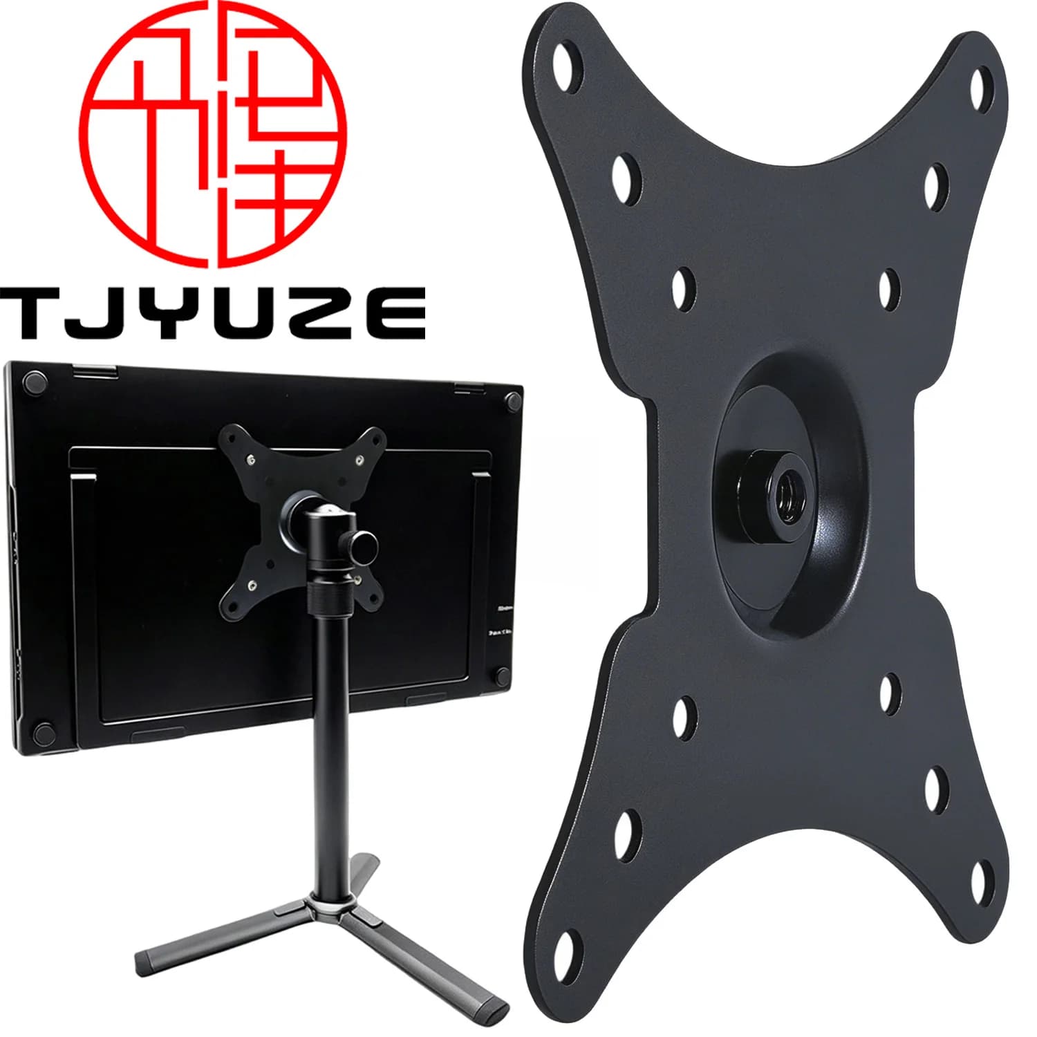 New Portable Mount VESA Adapter for Tripod Camera Stand for Desktop Monitor Portrait/Landscape Mode–1/4" Screw Hole （ M4 Screw ）