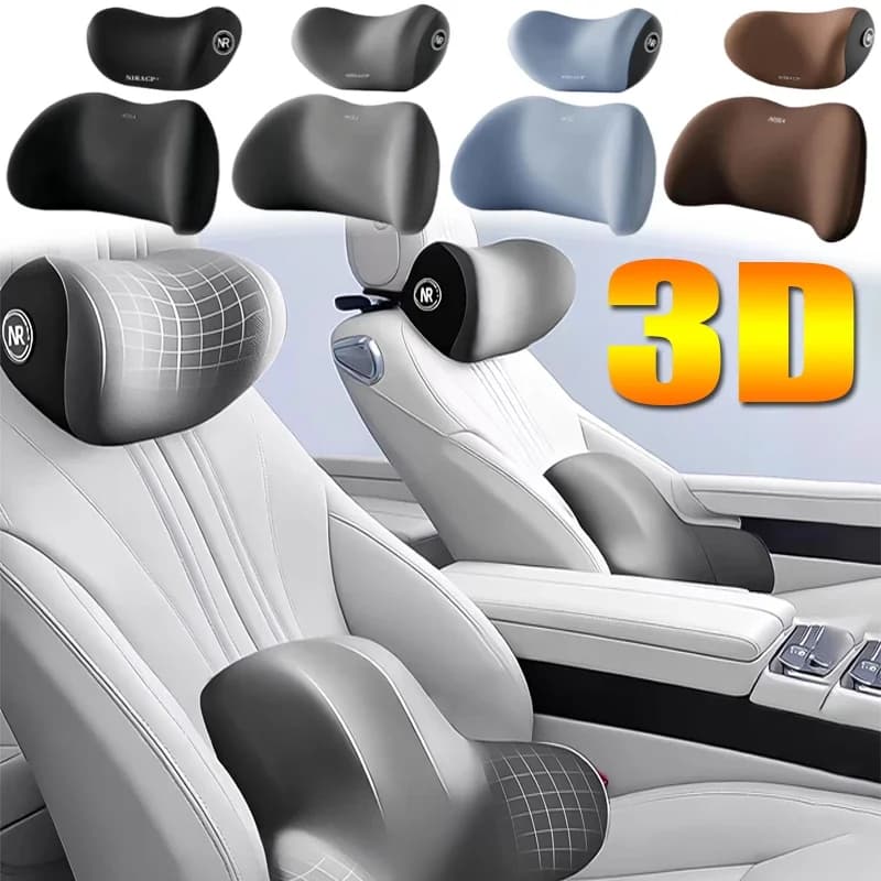 Cuscino per il collo e la schiena per auto, accessori per il comfort alla guida, set di cuscini per sedile in memory foam, poggiatesta e supporto lombare