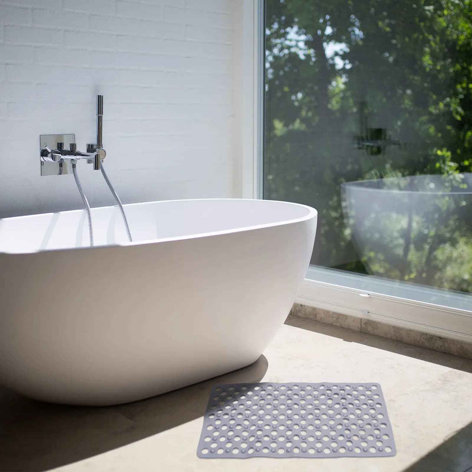 Tappetino Antiscivolo per Bagno con Superficie Testurizzata per Effetto Massaggio, Tappetino Antiscivolo per Doccia per Casa e Hotel