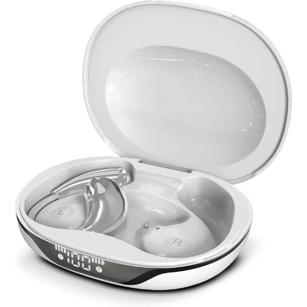 AI Translation Earbuds - 144 Languages, Open-Ear Wireless Earphones with Charging Case, Noise Cancelling for iOS & Android