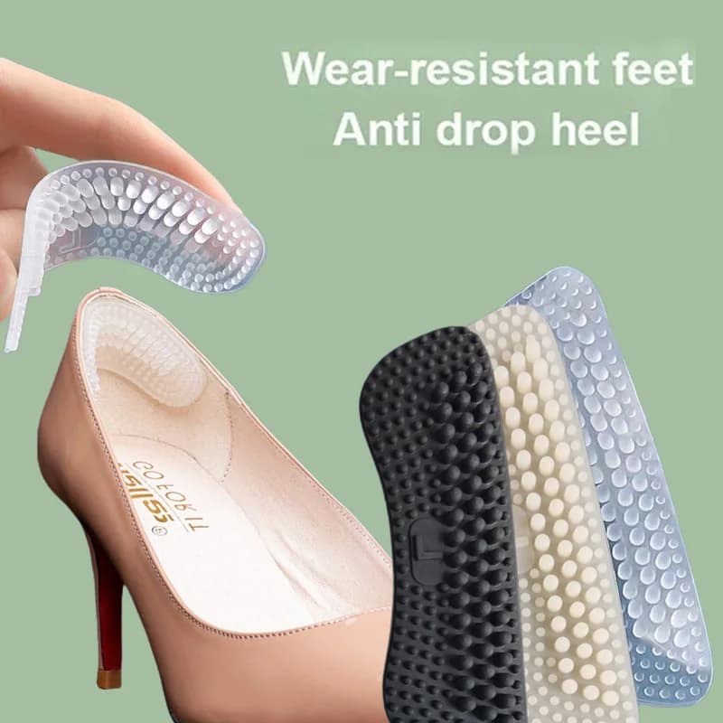 Aggiorna adesivi per tallone in silicone Impugnature per tacchi per donna Uomo Cuscini per tallone antiscivolo antiscivolo Cuscinetti anti-heel invisibili