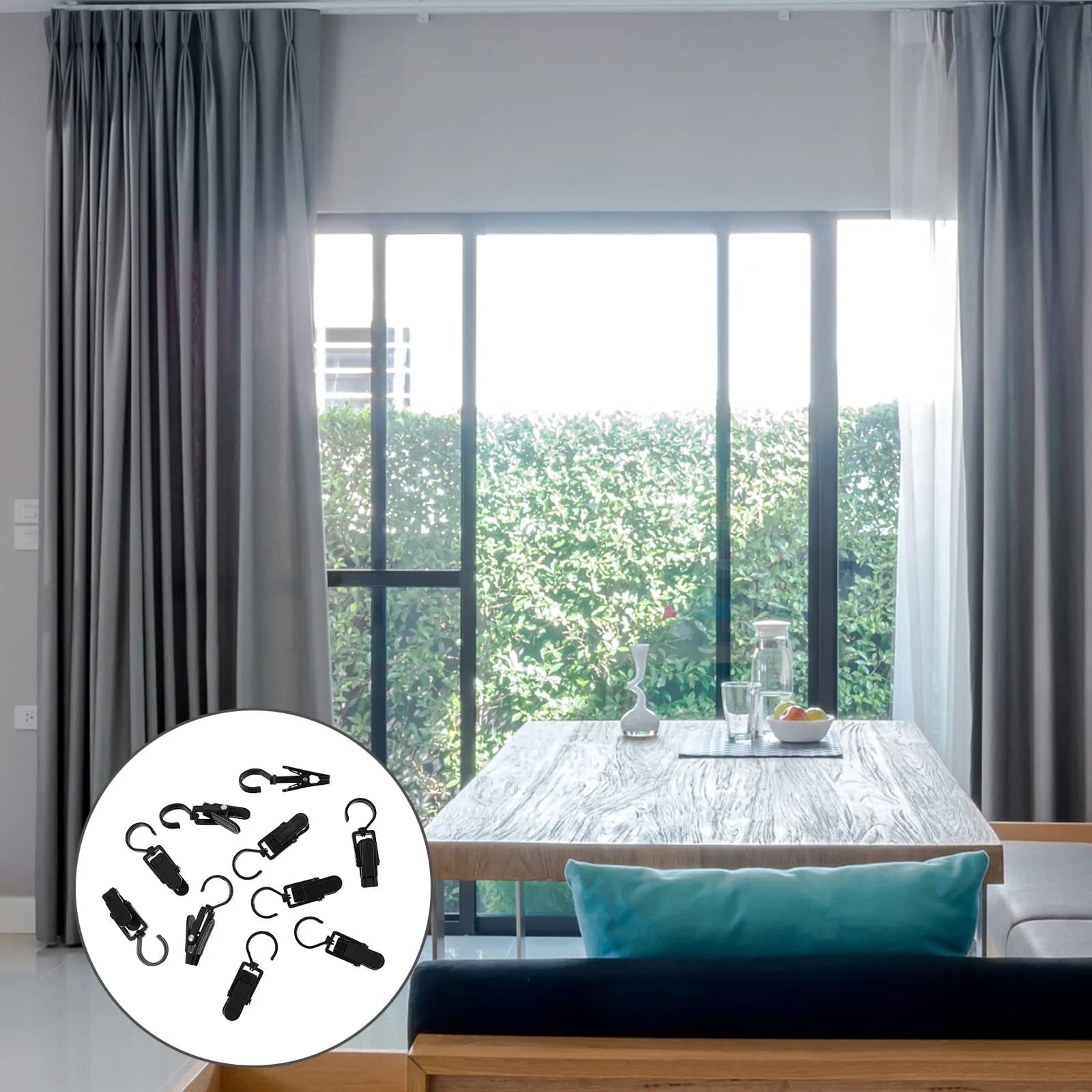 10Pcs 360 Degree Rotatable Plastic Curtain Clips Heavy Duty for Home Shopping Mall Use Curtains Towels Hats Valance Shower Door