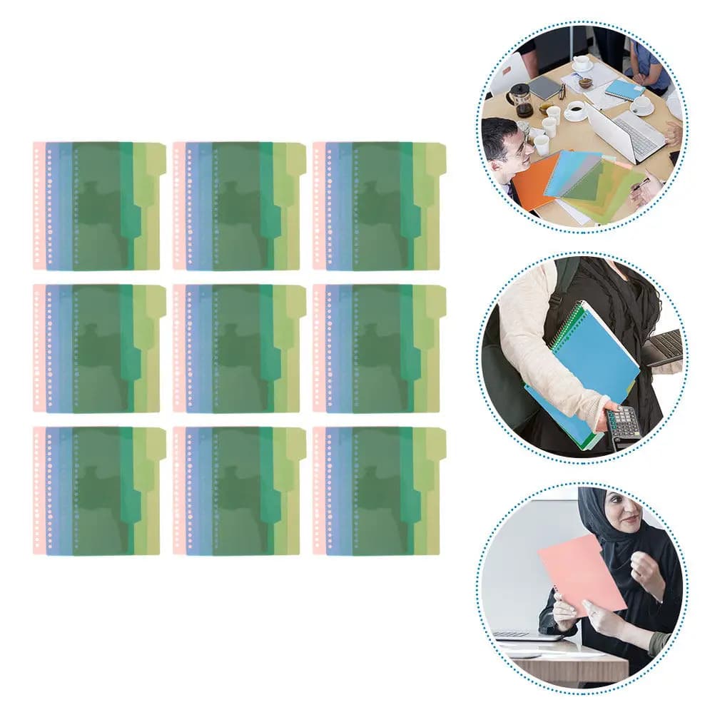44 divisori colorati per indice, etichette in plastica, etichette scrivibili per la classificazione di documenti, quaderni, file, agende, colorate