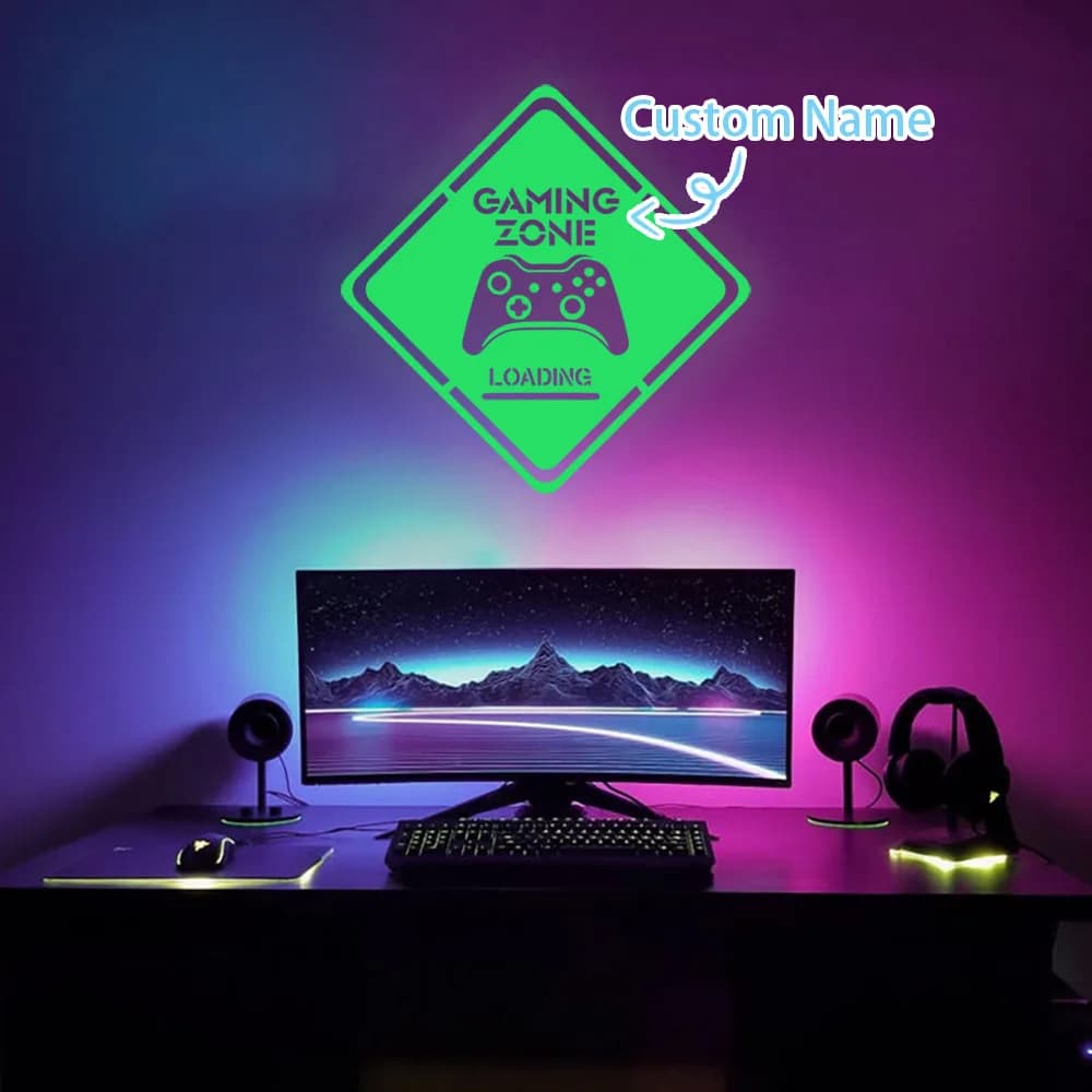 Adesivo Murale Creativo con Nome Personalizzato Luminoso, Decorazione Impermeabile per Stanza di Studio