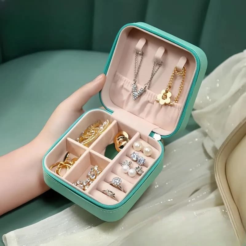 Portable Mini Jewelry Box Elegant Compact Travel Case for Earrings Rings Necklaces Small Ornaments Storage
