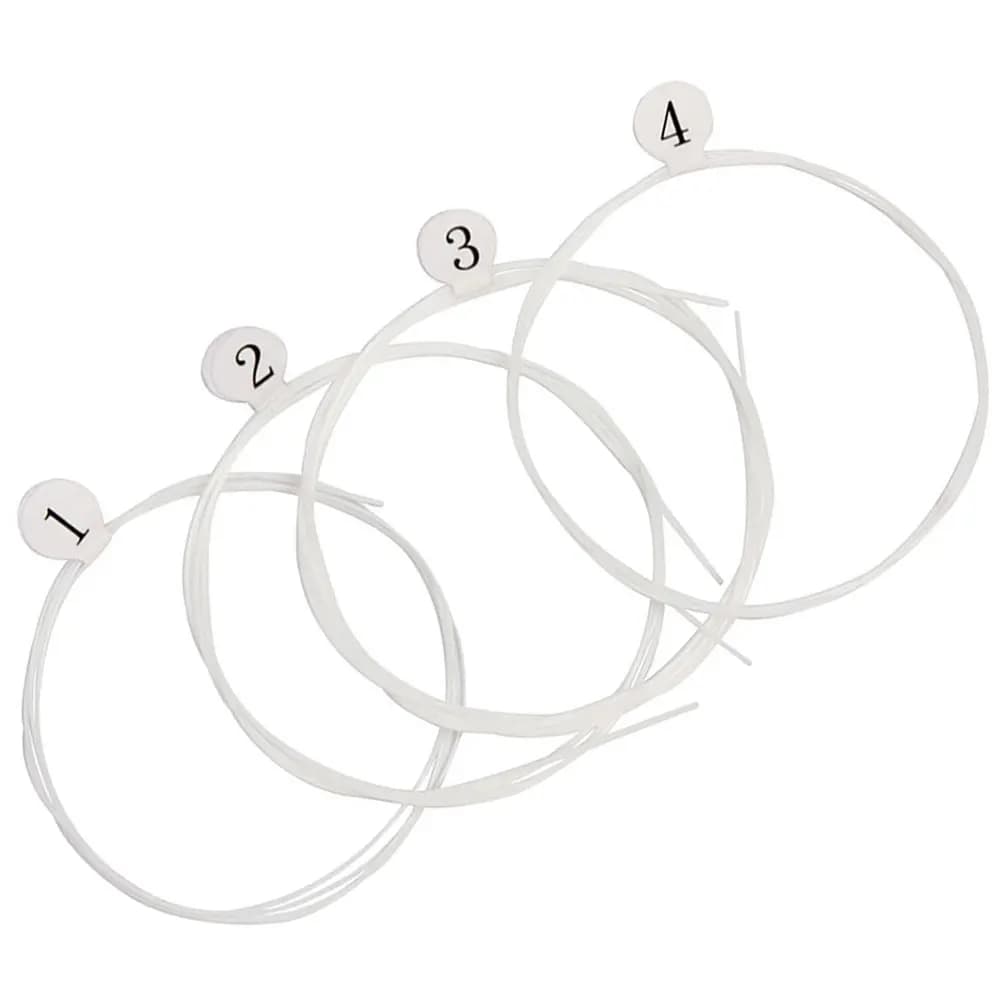 4Pcs Nylon Ukulele Strings Set Premium Sturdy Long-Lasting Sustain Clean Sweet Sound Replacement String for All Ukulele Types