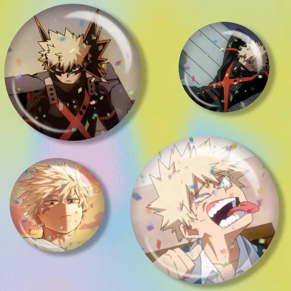 My Hero Academia Katsuki Bakugo Brooch Metal Decorative Brooch Pins for Backpack Clothes Jacket Accessories,.