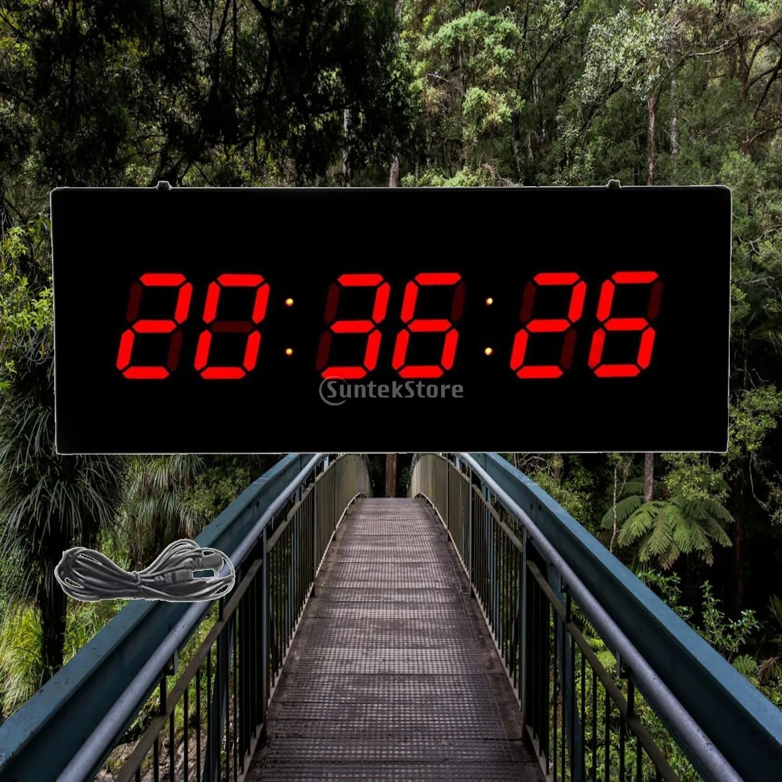 LED Digital Wall Clock Temperature Display Calendar Home Decor Wall Mount for Indoor School Living Room Home Dining Room