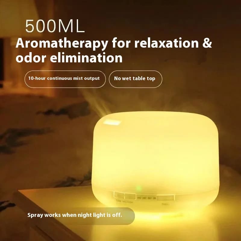 Umidificatore d'Aria da 500ML, Diffusore di Oli Essenziali con Luci Notturne Colorate, Umidificatore USB Miniaturizzato