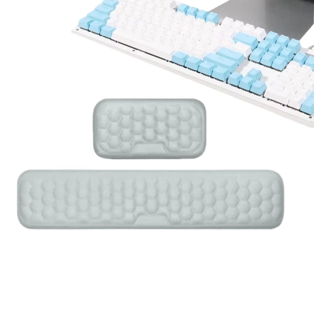 2Pcs/Set Slow Rebound Mouse Wrist Support Pad Wrist Rest PU Non-Slip Base Wristband Mouse Mat Waterproof Honeycomb Massage
