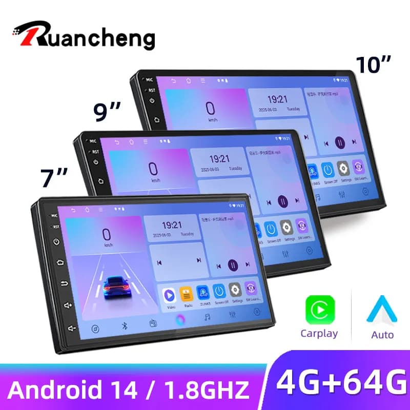 Android14 7 9 10 inch Car Radio GPS 2 din Radio Stereo Receiver Player 64G Multimedia Player wireless CarPlay Android Auto Gift