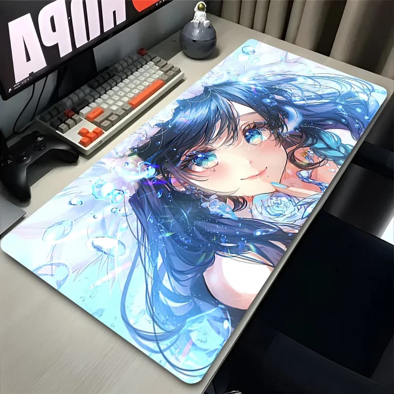 Mouse Pad Gaming New Crystal Eyes Mousepad Laptop Anime Kawaii Girl Keyboard Pad Non-Slip Soft Computer Gamer Cabinet Desk Mat