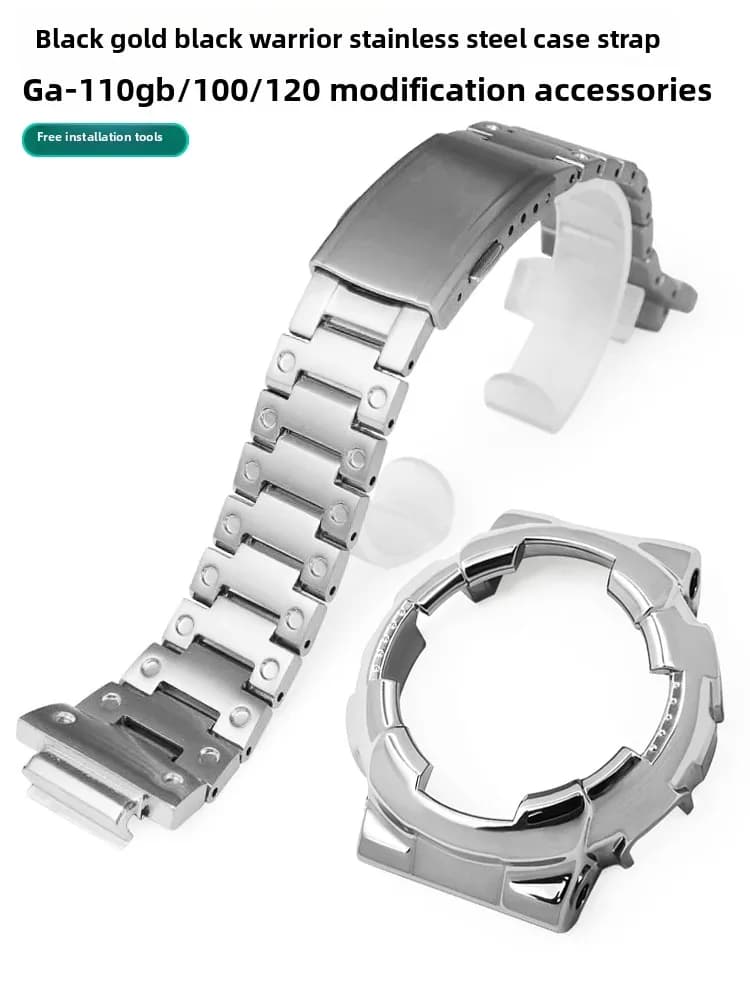 GA-110 Mod kit cassa in acciaio inossidabile cinturino per Casio G-SHOCK GA 110 GA-120 GA-100 uomo cinturino modificato accessori braccialetto
