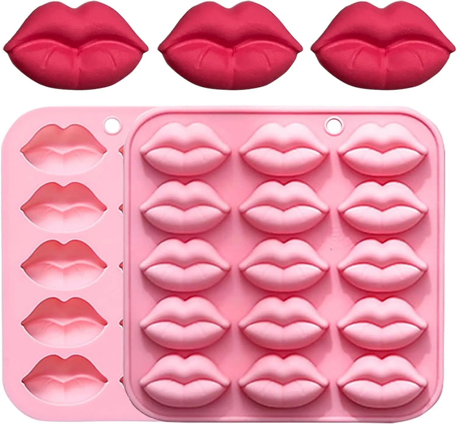 Stampi in silicone per labbra a 15 fori Labbra da donna 3D Stampo per cioccolato fondente per il giorno delle vacanze per caramelle, candele, cubetti di ghiaccio, decorazioni per feste di matrimonio