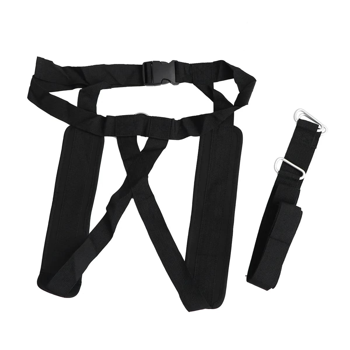 Resistance Belt Training Band for Running 42x84cm Black Elastic Fitness Strap Adjustable Metal Buckle Strength Training Device