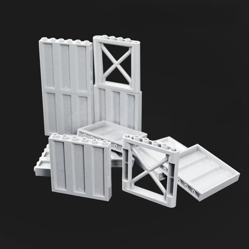 MOC City House Parts 23405 64448 recinzione di visualizzazione 1x6x5 trave militare Building Block parete giocattolo accessori compatibili con tutte le marche