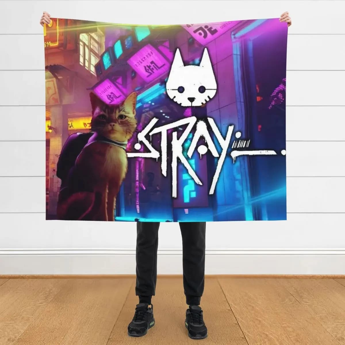 gioco randagio gatto triste Coperta da tiro Halloween Copriletto Divani decorativi Coperte trapuntate