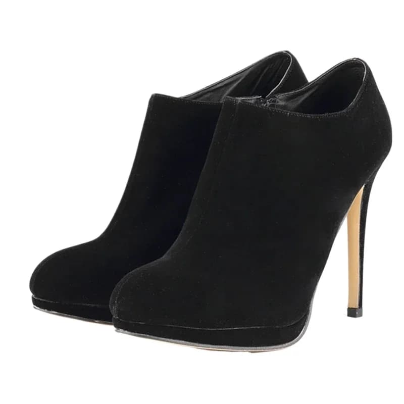 Stivaletti da donna Autunno Inverno Zip Punta tonda Calzature 11CM Tacchi alti Stivaletti caldi femminili Scarpe eleganti botines para mujeres