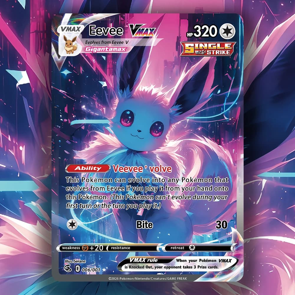 Eevee Series Set PKM Card Umbreon Sylveon Leafeon Flareon DIY Custom PTCG Card Collectible Anime Game Cards (Relic Hunters TCG)