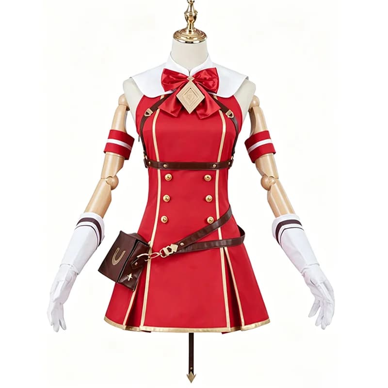 Costume Cosplay UMPD Gold Ship, Abito Rosso Uniforme, Completo per Giochi di Ruolo, Outfit per Halloween