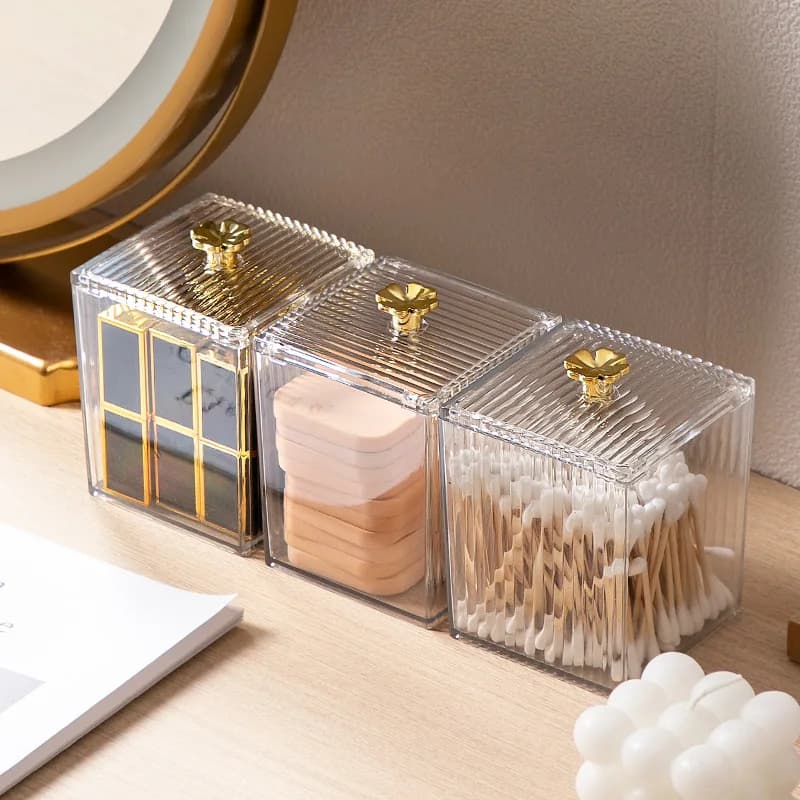 Desk box, cotton pad box, cosmetic cotton box, with transparent dust cover