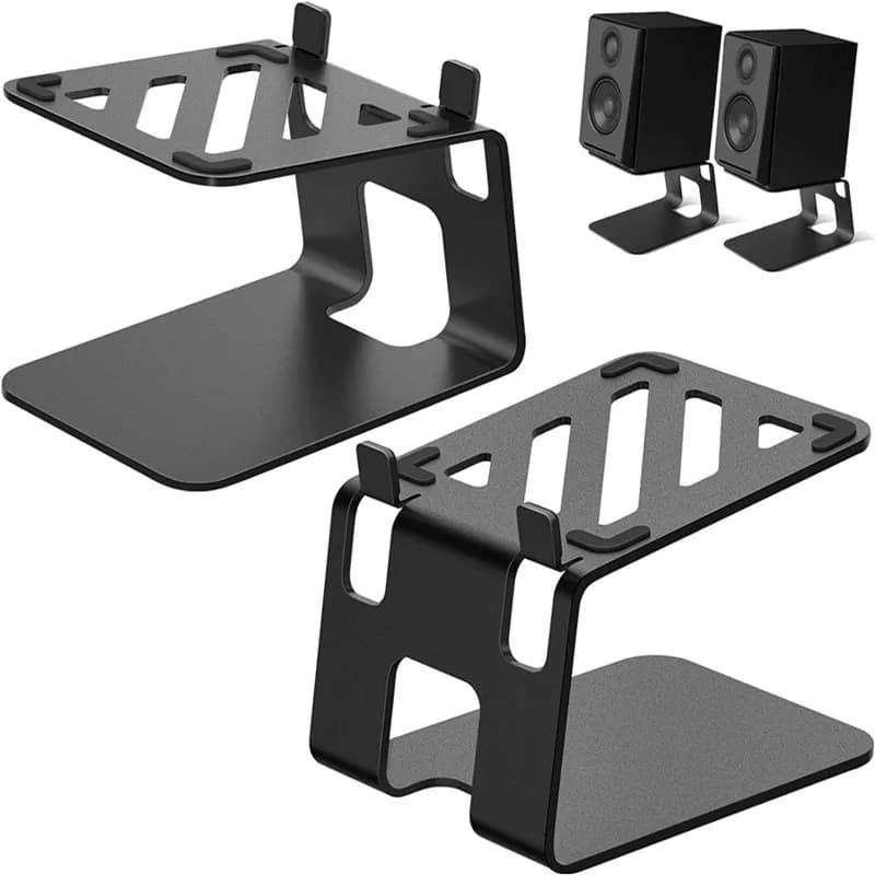 Set di 2 Supporti per Altoparlanti da Scrivania, Supporti per la Maggior Parte degli Altoparlanti Piccoli per Computer, Supporti Professionali per Monitor da Studio