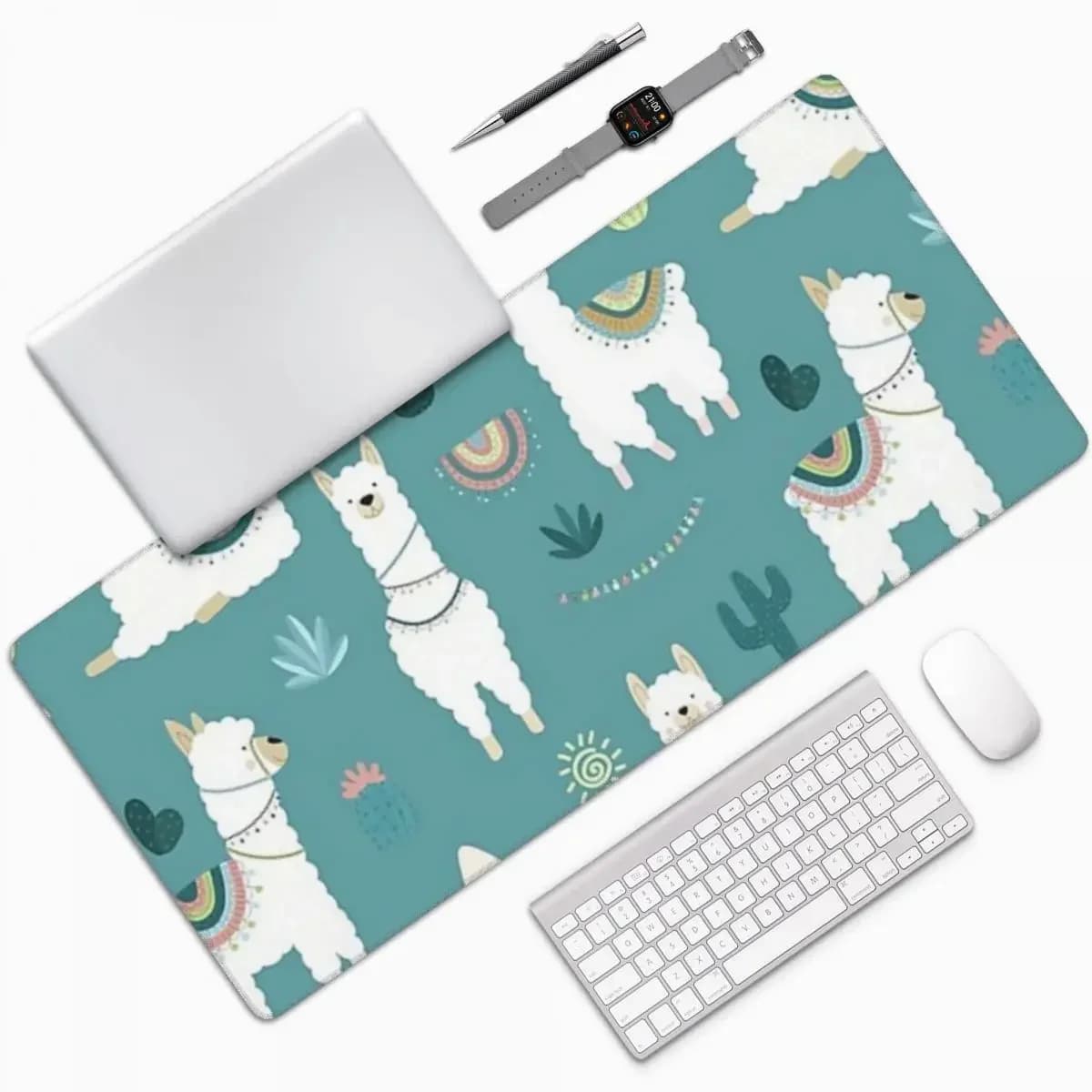Llama Alpaca Animale Tappetino per mouse grande Tastiera per computer Tappetino per mouse PC da gioco Tappetino per scrivania portatile Accessori per ufficio Tappetini da tavolo