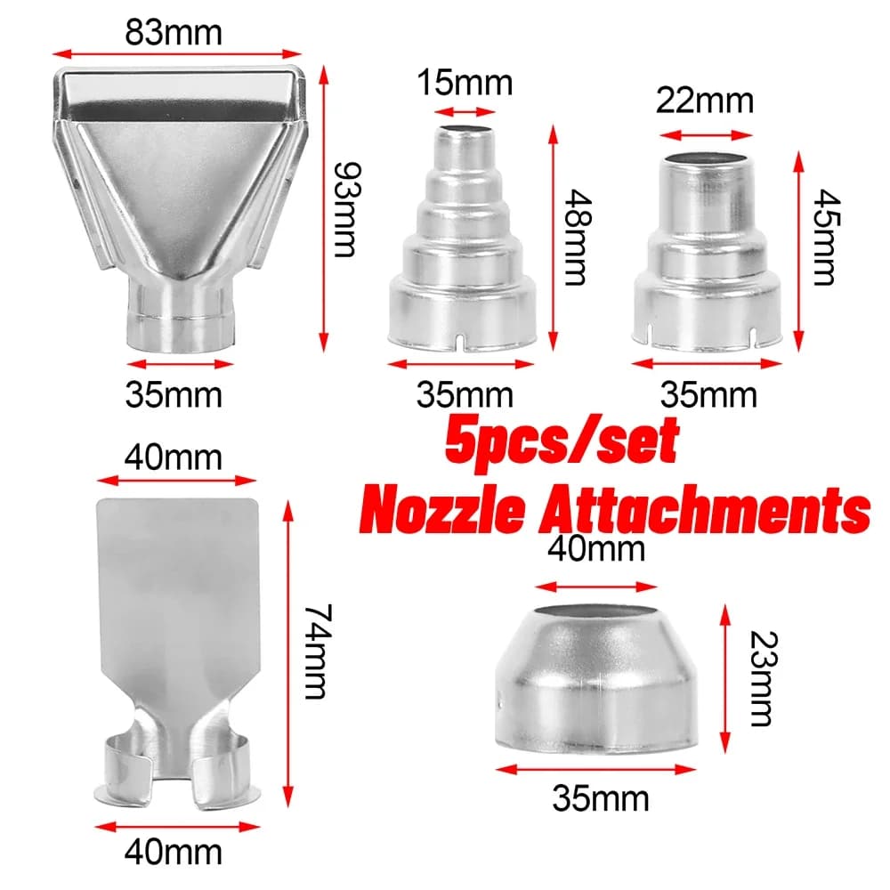 5 pezzi pistola ad aria calda ugelli resistenti al calore diametro 35mm accessori per ugelli pistola termica universale per strumento ugello stazione di saldatura