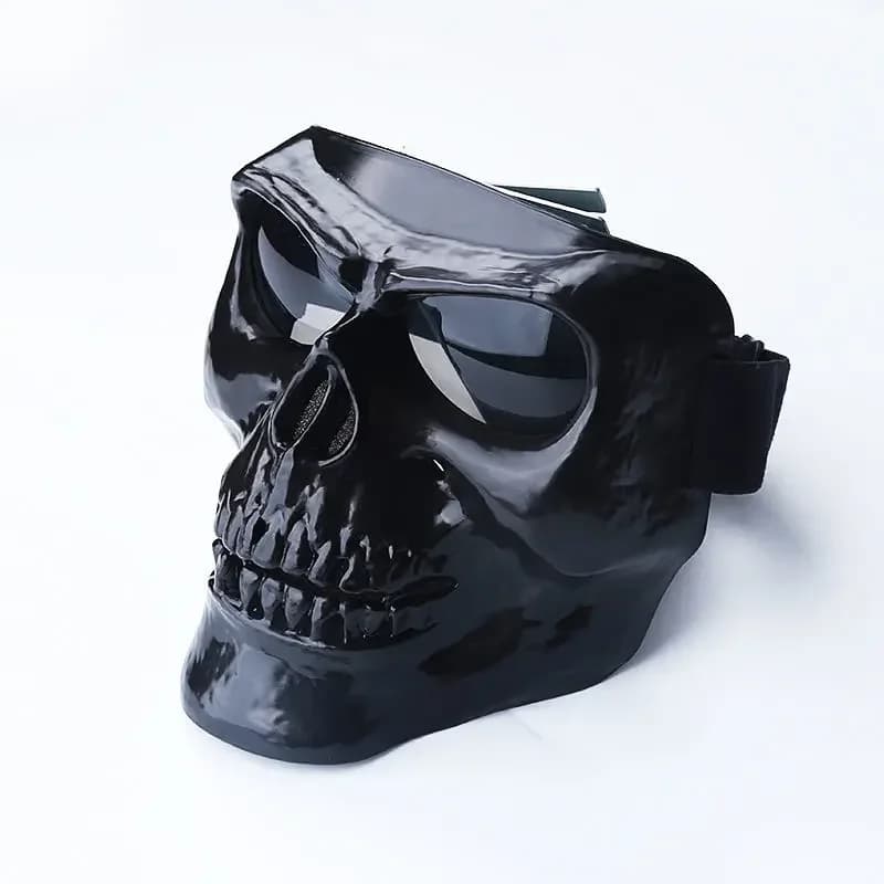 Visiera Moto Biker Full Face plastic skull mask with glasses Motocross Helmet Moto Helmet Capacete Ghost