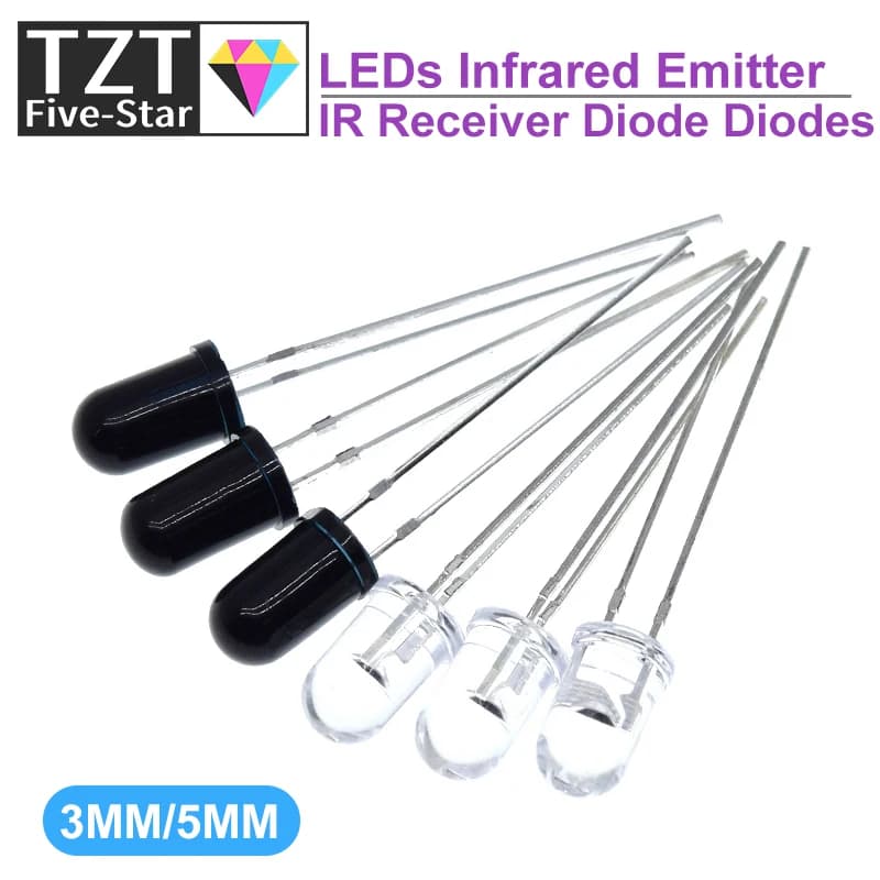 TZT 10/20/50 pezzi 3mm 5mm 940nm LED Emettitore a infrarossi e ricevitore IR LED 301A per arduino