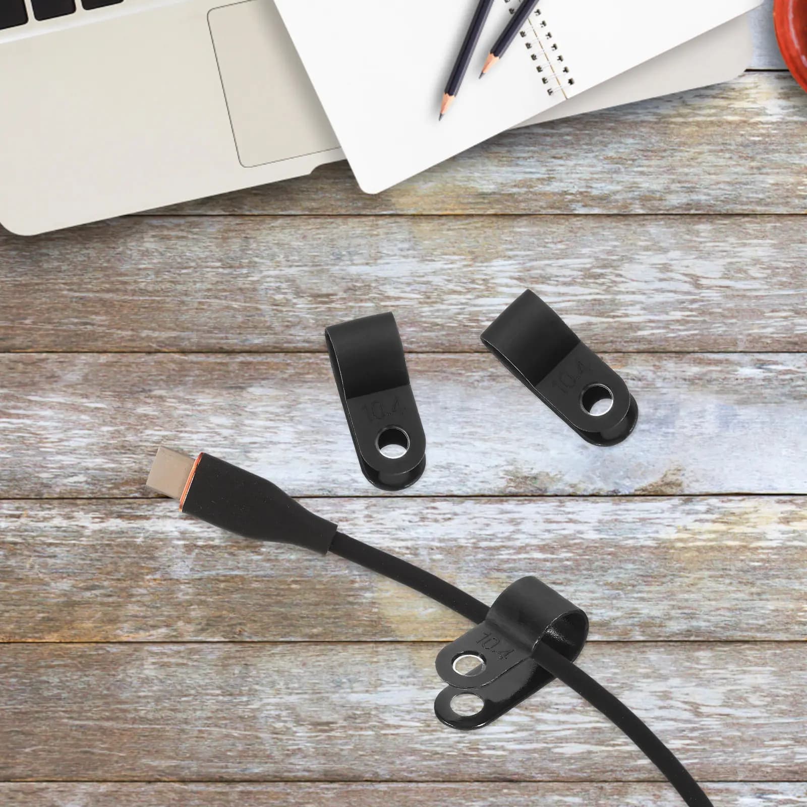 200 Pezzi Clip per Gestione Cavi in Plastica, Supporti per Fili Elettrici da Parete con Viti, Organizzatore Multiuso per Cavi, per Casa e Ufficio