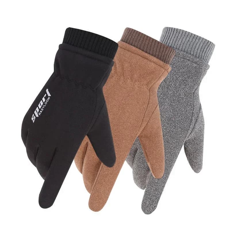 Winter Warm Men Touchscreen Gloves Windproof Thermal Fleece Lined Driving Cycling Motorcycle Outdoor Sports Mittens