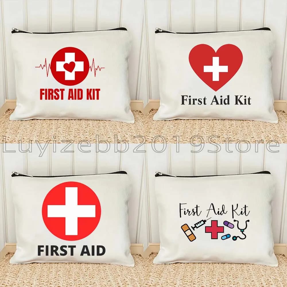 Simpatico infermiera medico emergenza medica croce rossa vuota kit di pronto soccorso borse per cosmetici in tela custodia per trucco custodia da viaggio per trucco