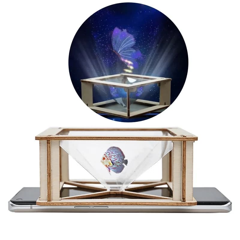 Kit Proiettore Olografico 3D Fai-da-Te per Bambini, Produzione Scientifica, Puzzle Artigianale, Materiali Sperimentali, Piccoli Progetti di Invenzione