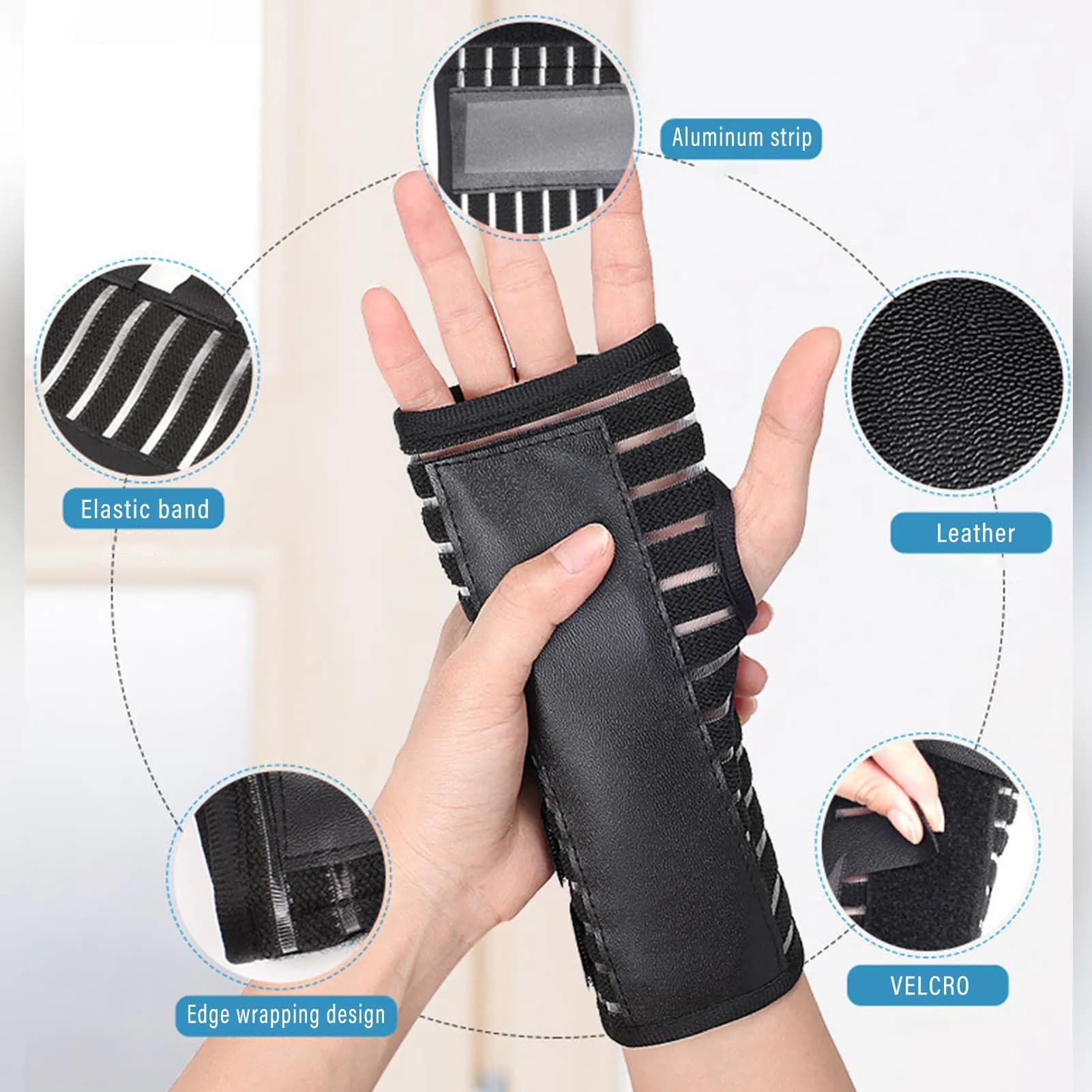 Braccialetti di supporto per l'artrite distorsione Materiale traspirante Strumento di esercizi facile da indossare Adatto per il dolore al polso tendinite