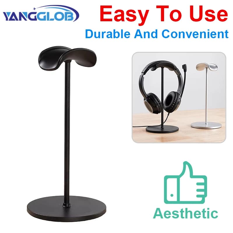 Metal Head-Mounted Headphone Stand Non-Slip Detachable Headset Holder Stand Gaming Earphone Stand for Airpods Max Beats Bose