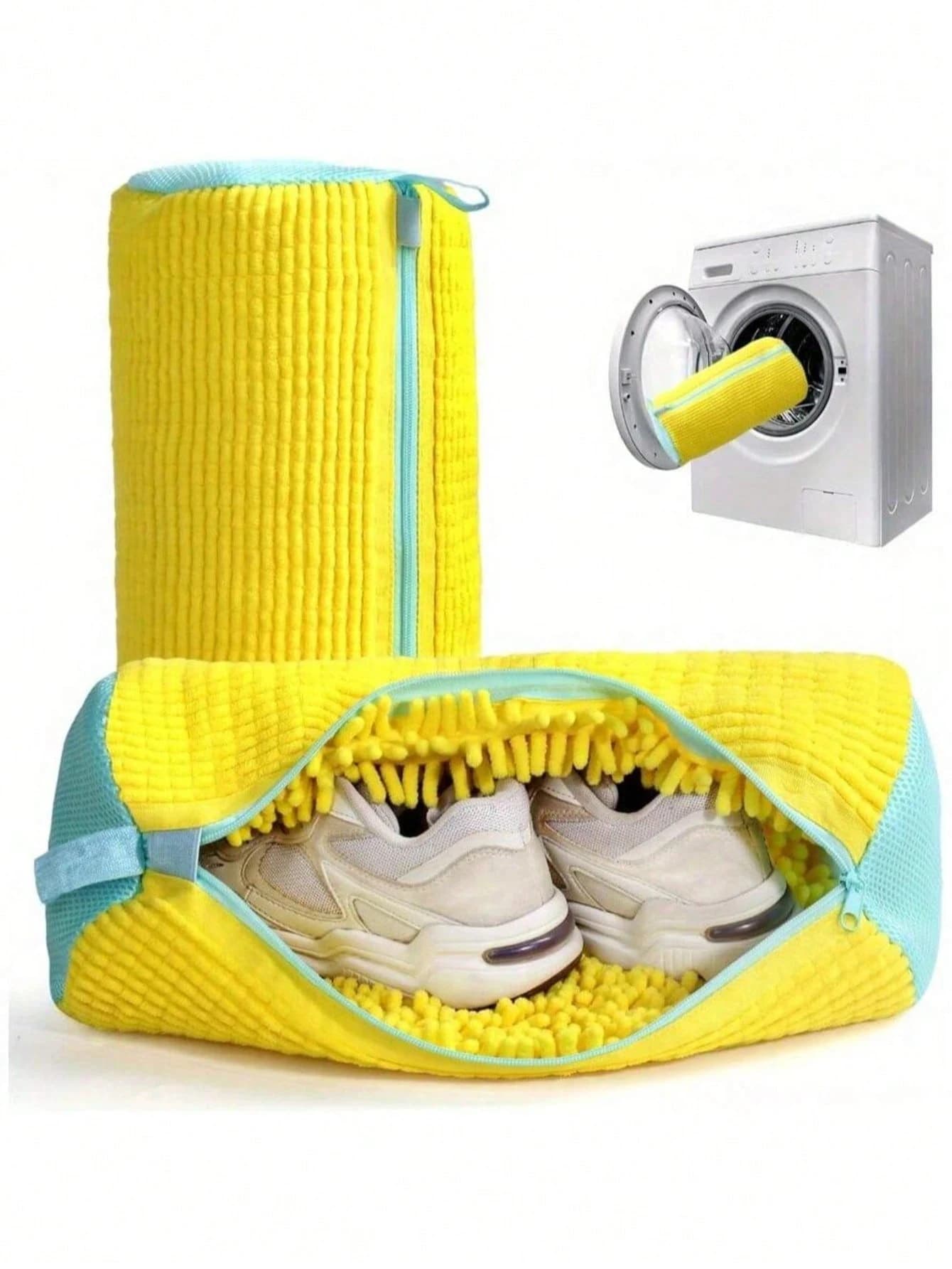 Sacchetto per lavaggio scarpe resistente per lavatrice, sacchetto per asciugatura in rete morbida con tracolla regolabile - Protezione anti-groviglio per calzature da uomo e da donna