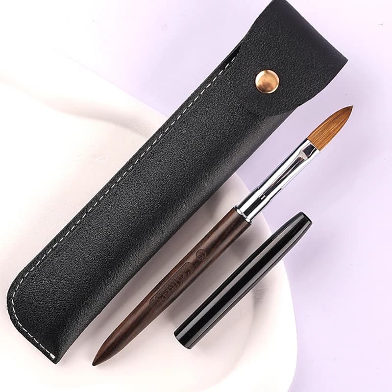 1pc Pennello per Unghie Kolinsky con Manico in Legno di Sandalo, Strumento Portatile per Gel, Polvere Liquida e Disegno Manicure