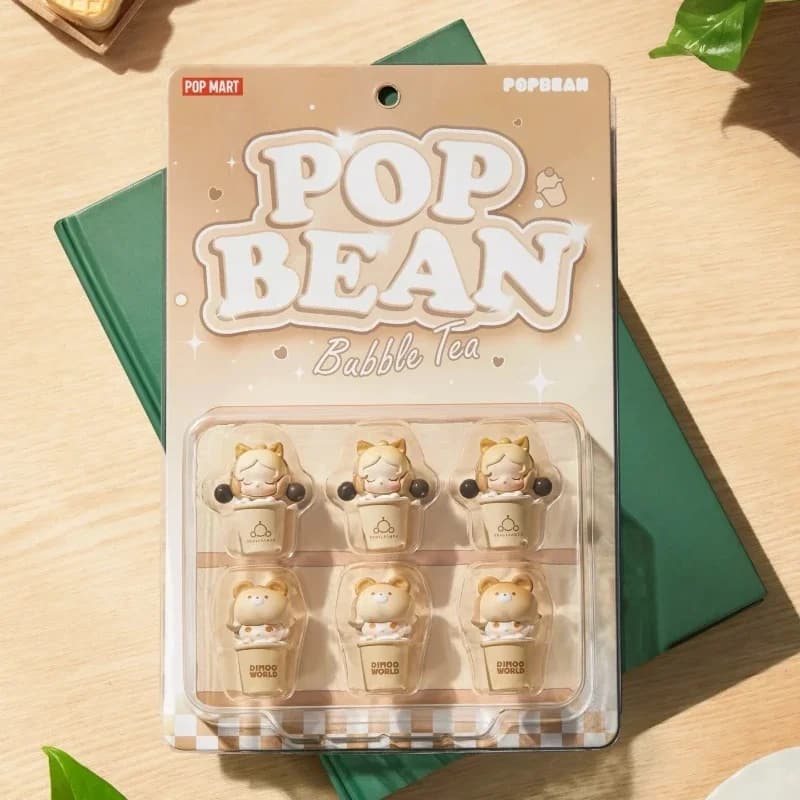 Mini bambole originali della serie Pop Bean Dubble Tea, action figure carine SP Dimoo, collezione regalo per ragazze con ornamenti da tavolo limitati