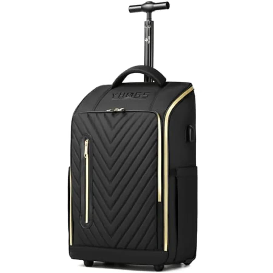 Zaino con Ruote Impermeabile per Pendolari, con Scomparto per Laptop da 15,6 Pollici, Zaino Trolley per Affari