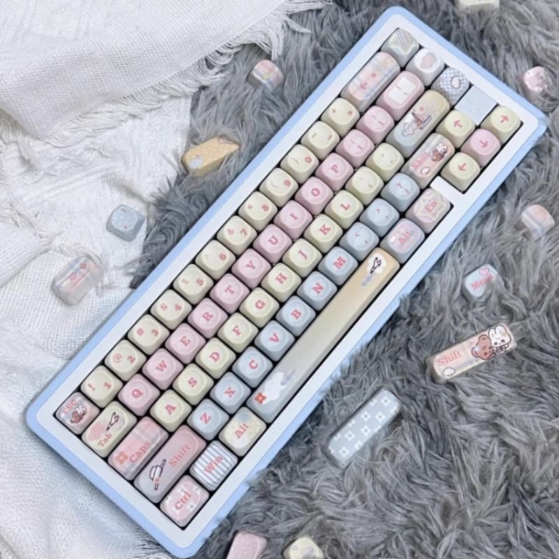 Set di Tasti a Tema Cartone Animato, Keycap Personalizzati in PBT con Sublimazione, Profilo MOA, Accessori per Tastiera Meccanica, Idea Regalo