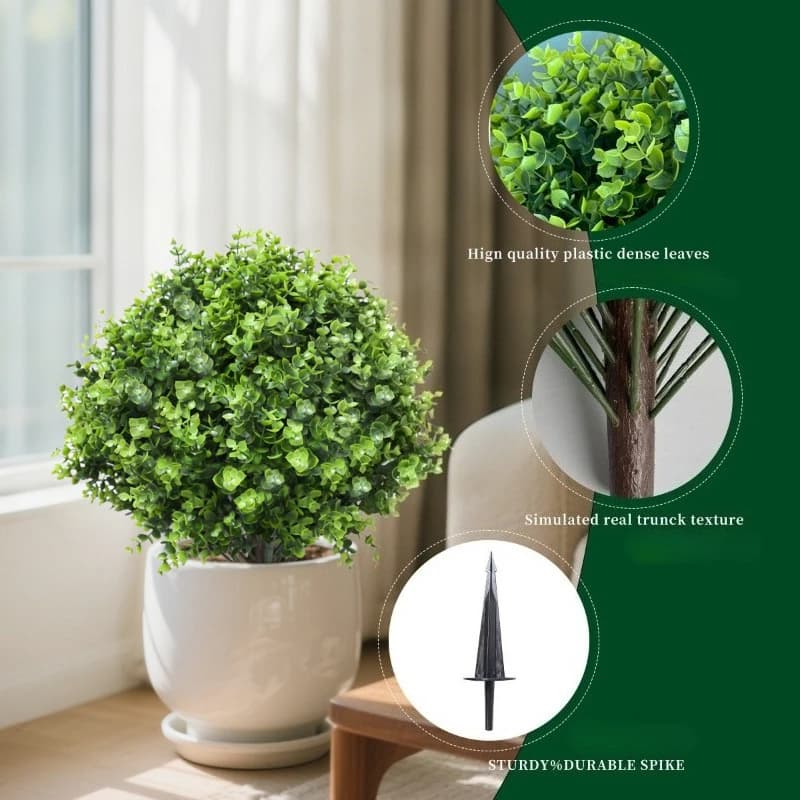 Piante Artificiali Staccabili con Supporto, Eucalipto e Lavanda per Decorazioni Interne ed Esterne in Vaso