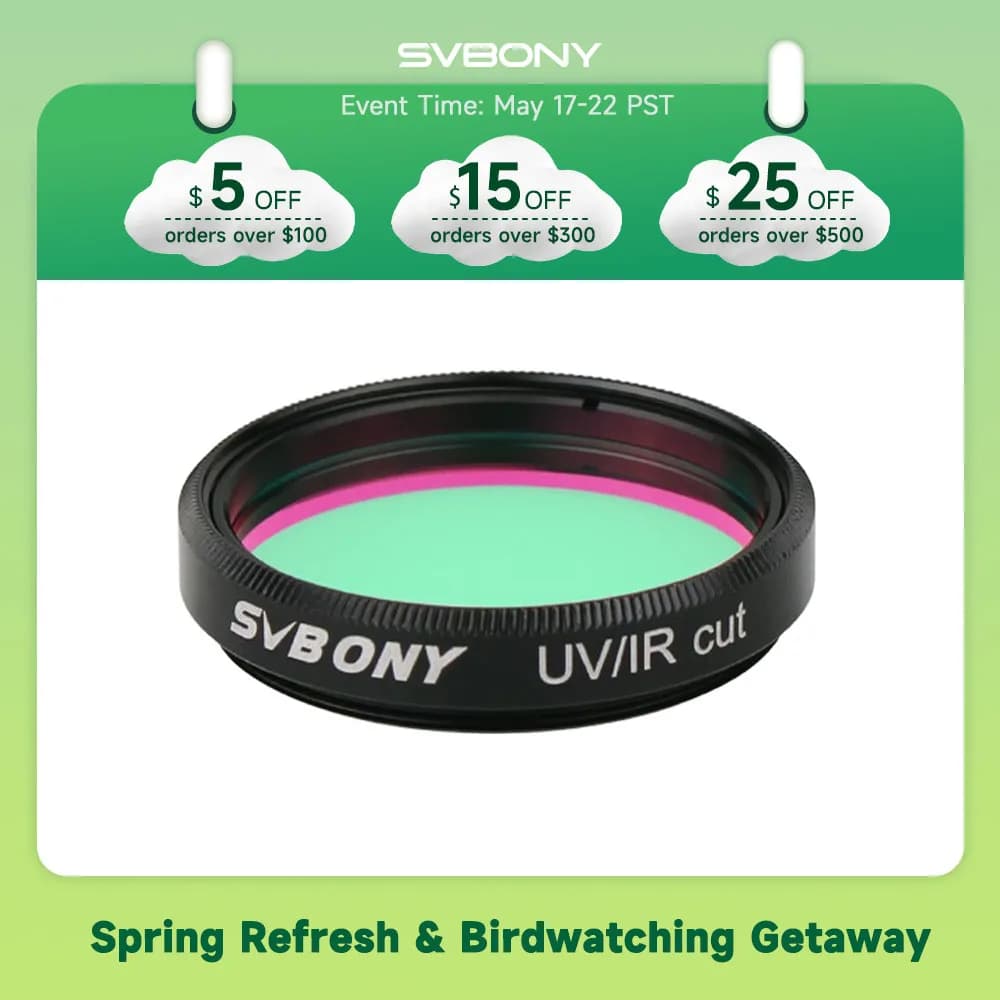 SVBONY Filtro per telescopio Filtro UV IR tagliato Filettature da 1,25/2 pollici Filtro a infrarossi Telecamera CCD per oculari e fotocamera astronomica