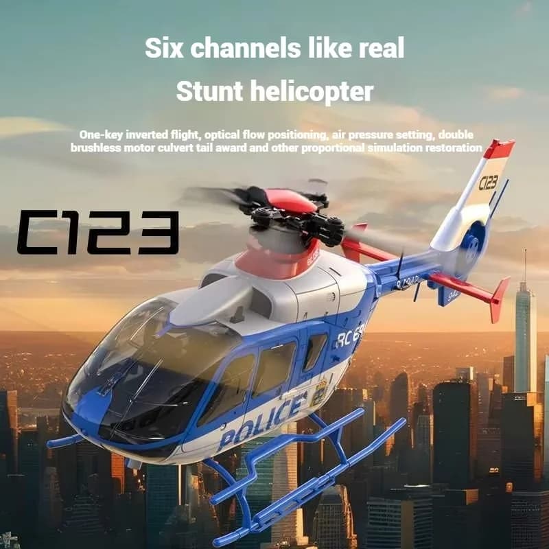RC Elicottero telecomandato Brushless Rolling And Reverse Fly 6-Way Single Blade Culvert Ec-135 Simulazione Aereo Giocattolo per bambini