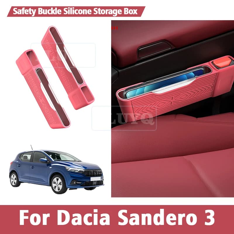 Per Dacia Sandero 3: Scatola portaoggetti laterale per sedile, scatola portaoggetti per copricintura di sicurezza, borsa portaoggetti per riempire spazi vuoti, accessori auto