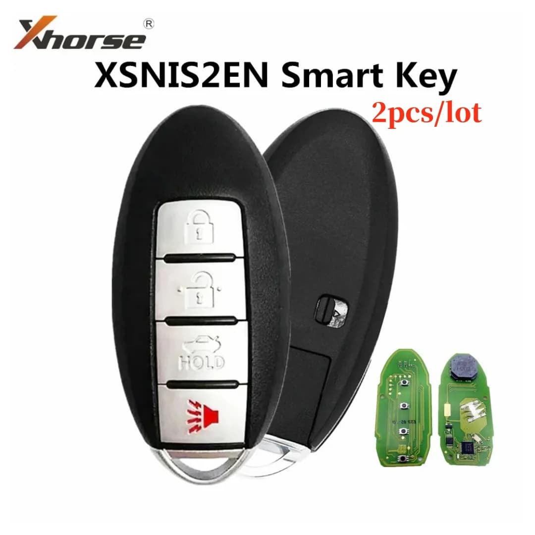 2pcs,Xhorse XSNIS2EN N.I.S Style 4Button VVDI2 MINI Tool Max Pro Universal Smart Key Proximity Function for Nissan Car Keys